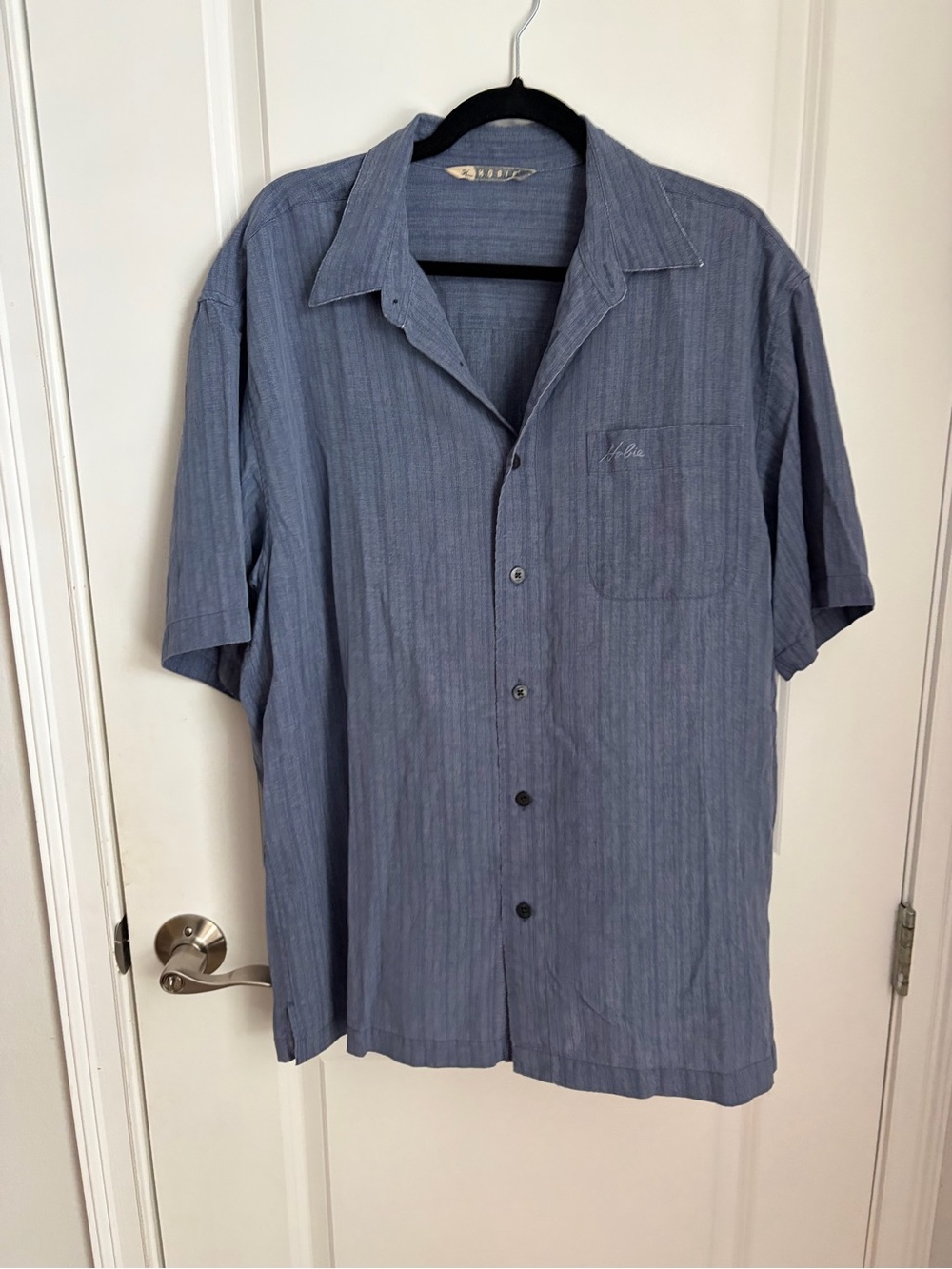 VTG 90’s Hobie Men's Slate Blue Short-Sleeve Camp Shirt